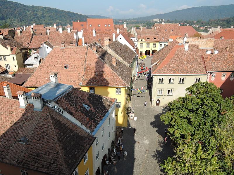 Výhľad z veže - Piata Muzeului a rodný dom Vlada III. Draculu