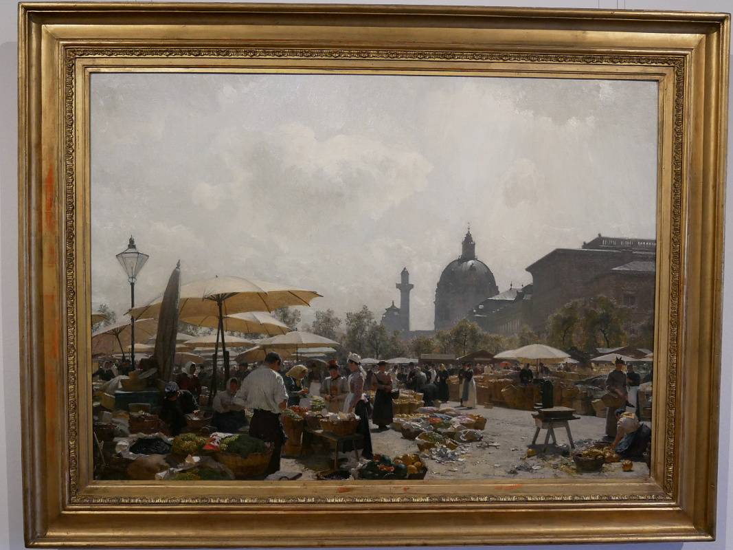 Carl Moll - Naschmarkt vo Viedni, 1894
