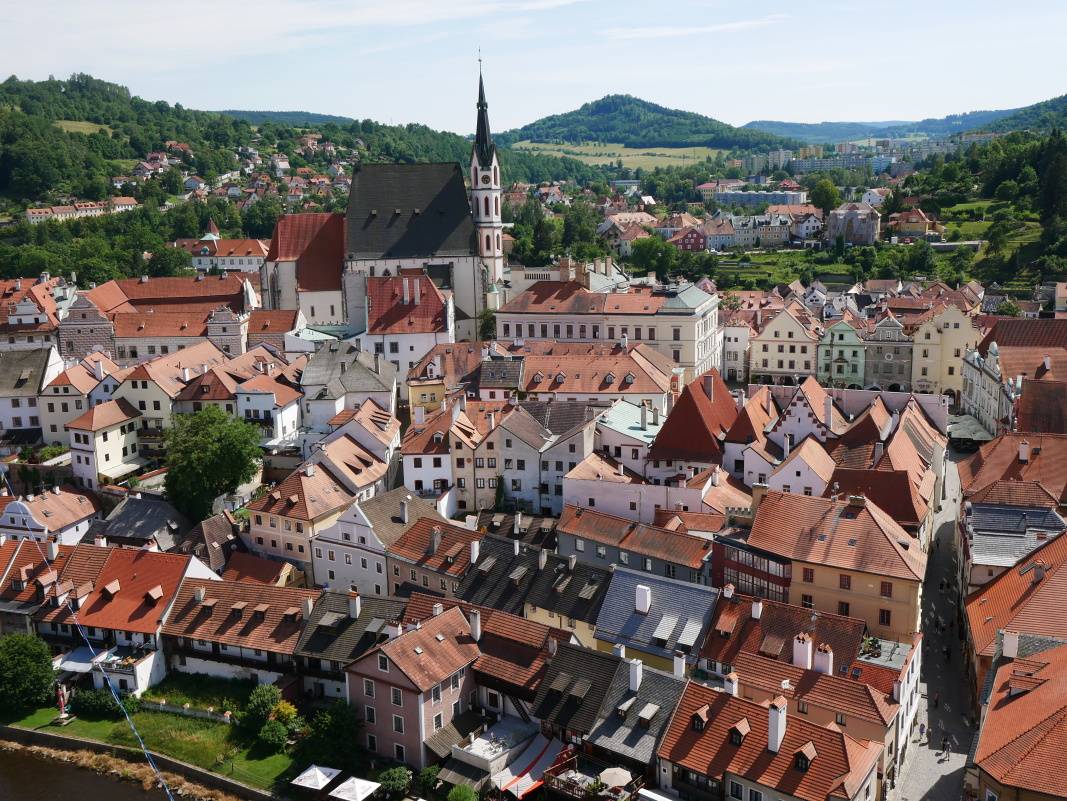 Výhľad zo Zámockej veže - Český Krumlov