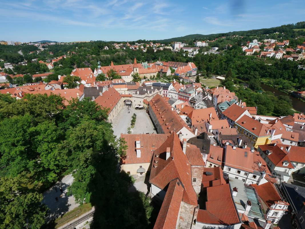 Výhľad zo Zámockej veže - Kláštory Český Krumlov