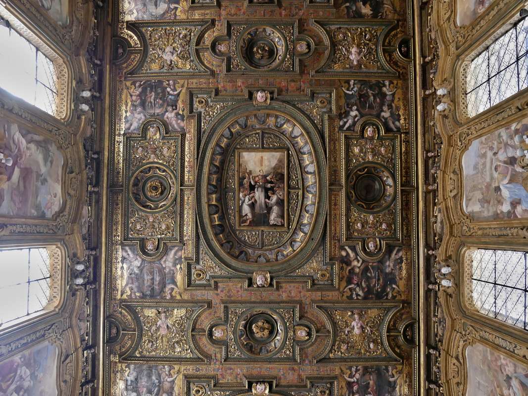 Kostol San Gregorio Armeno - kazetov strop s vjavmi zo ivota sv. Gregora, r.1580-1584