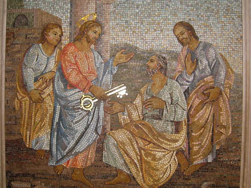 Bazilika sv. Petra - mozaika na ceste na kupolu