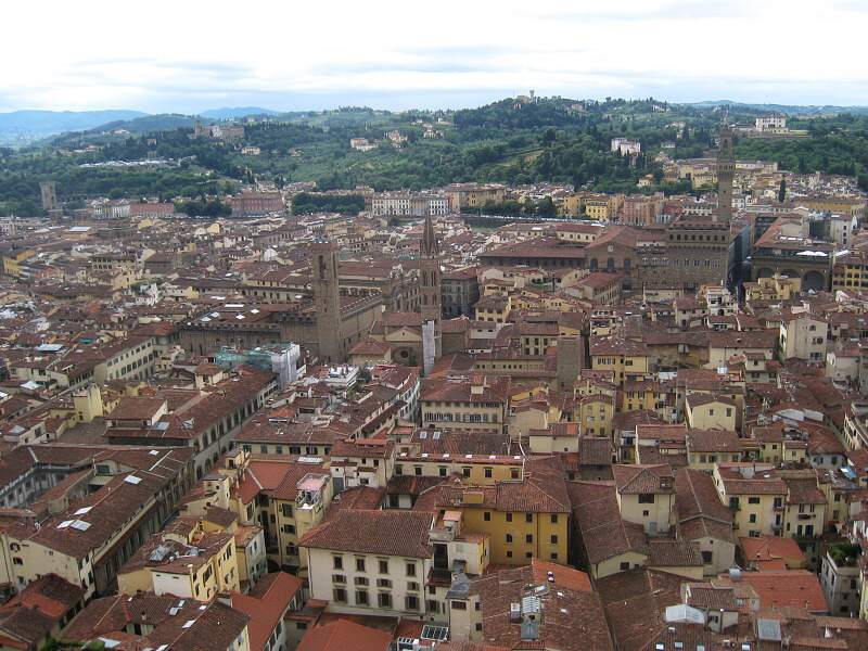 Pohľad z kupoly - Florencia, vpravo Piazza Signoria