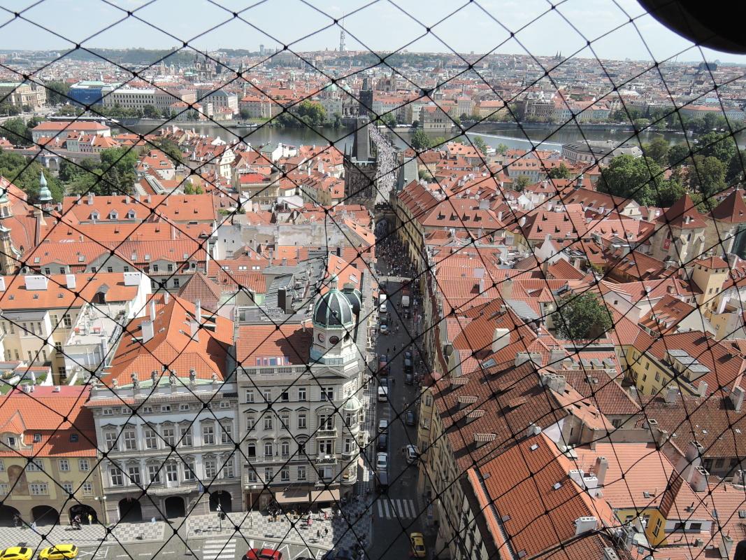 Svätomikulášska mestská zvonica - výhľad zhora - pletivo