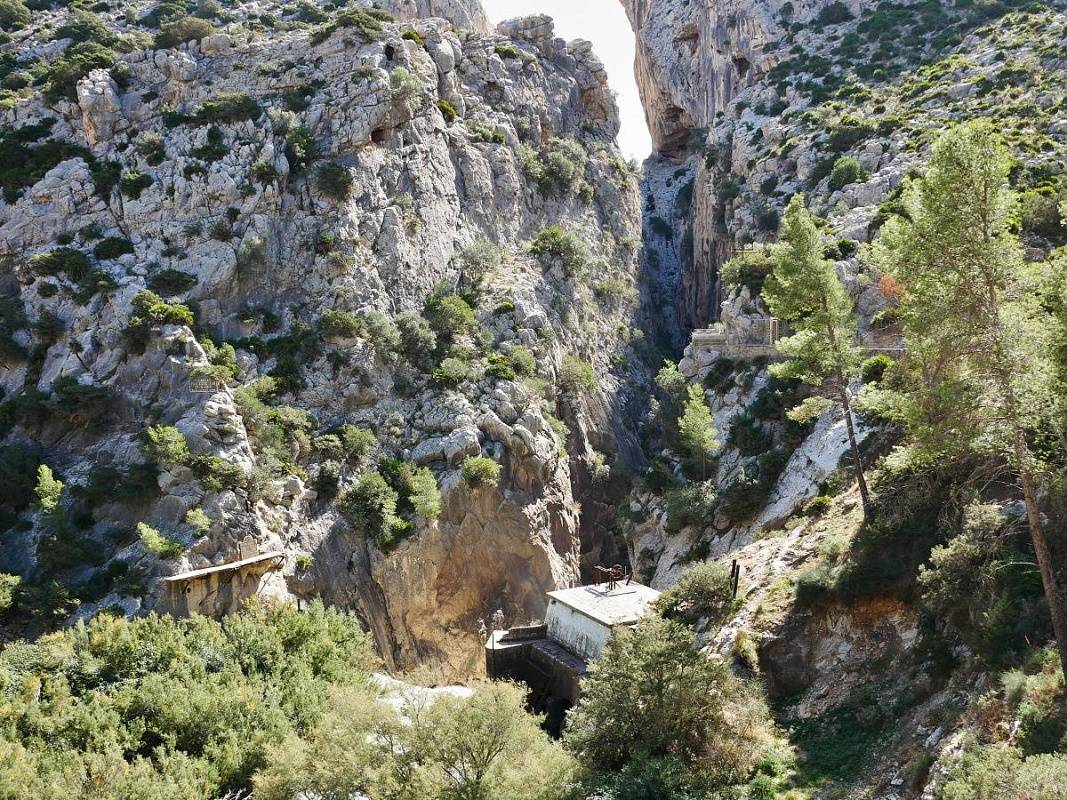 Caminito del Rey -  zvyšky pôvodného chodníka