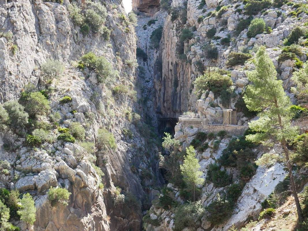 Caminito del Rey - prvá roklina na dohľad