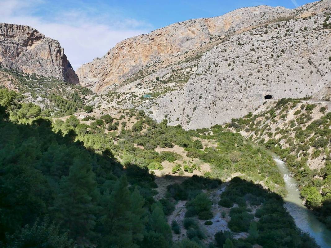 Caminito del Rey - pohľad späť do údolia
