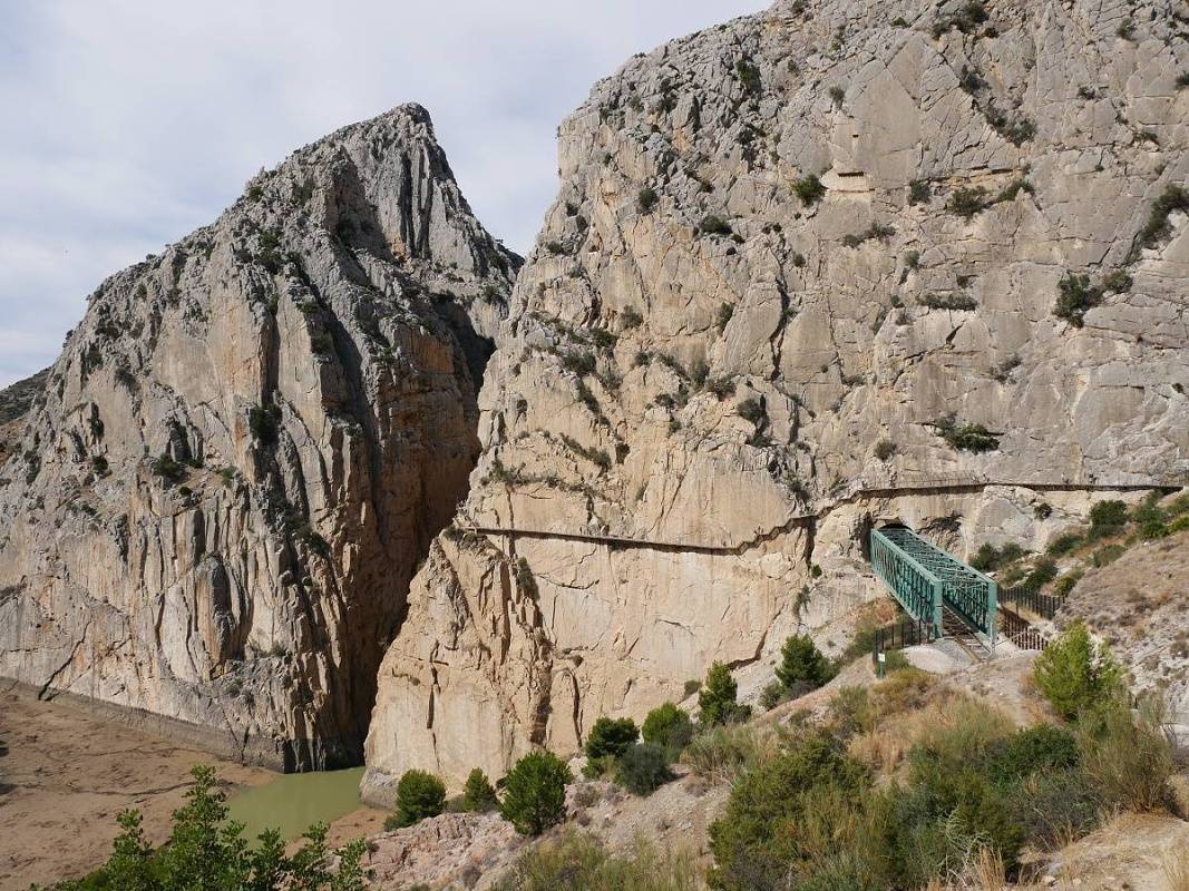 Caminito del Rey - pohľad späť na koniec Caminita