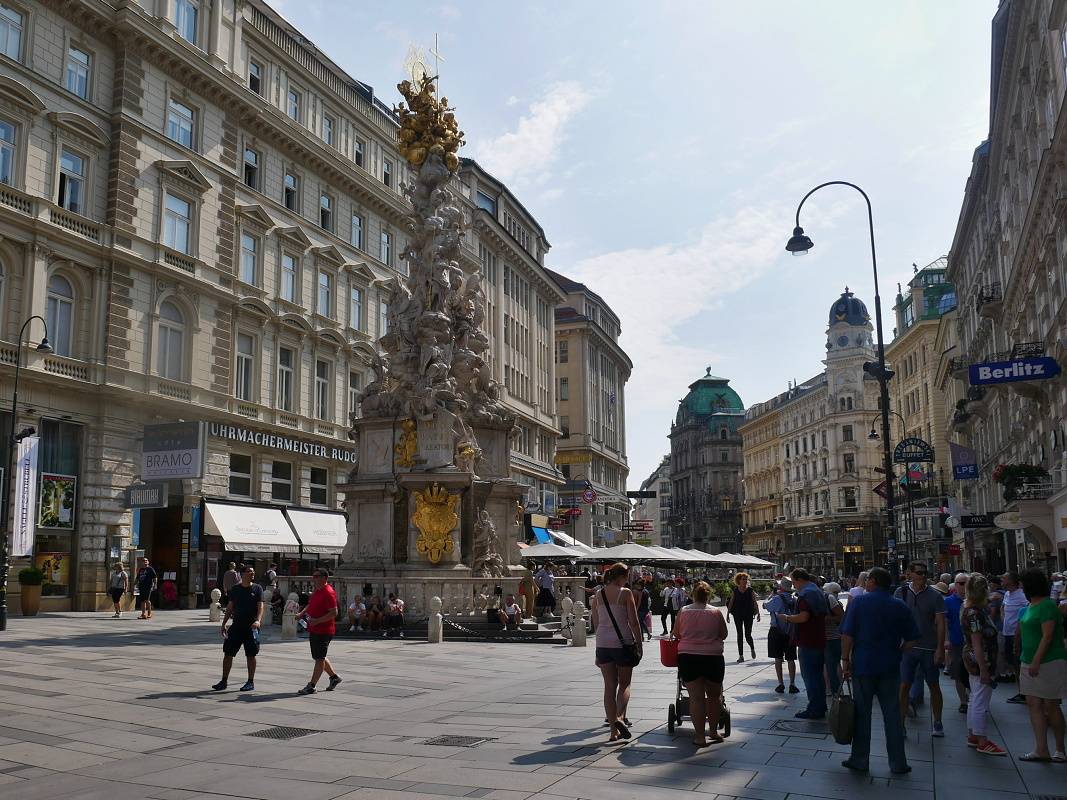 Viedenský morový stĺp v ulici Na Priekope (Graben), r.1693