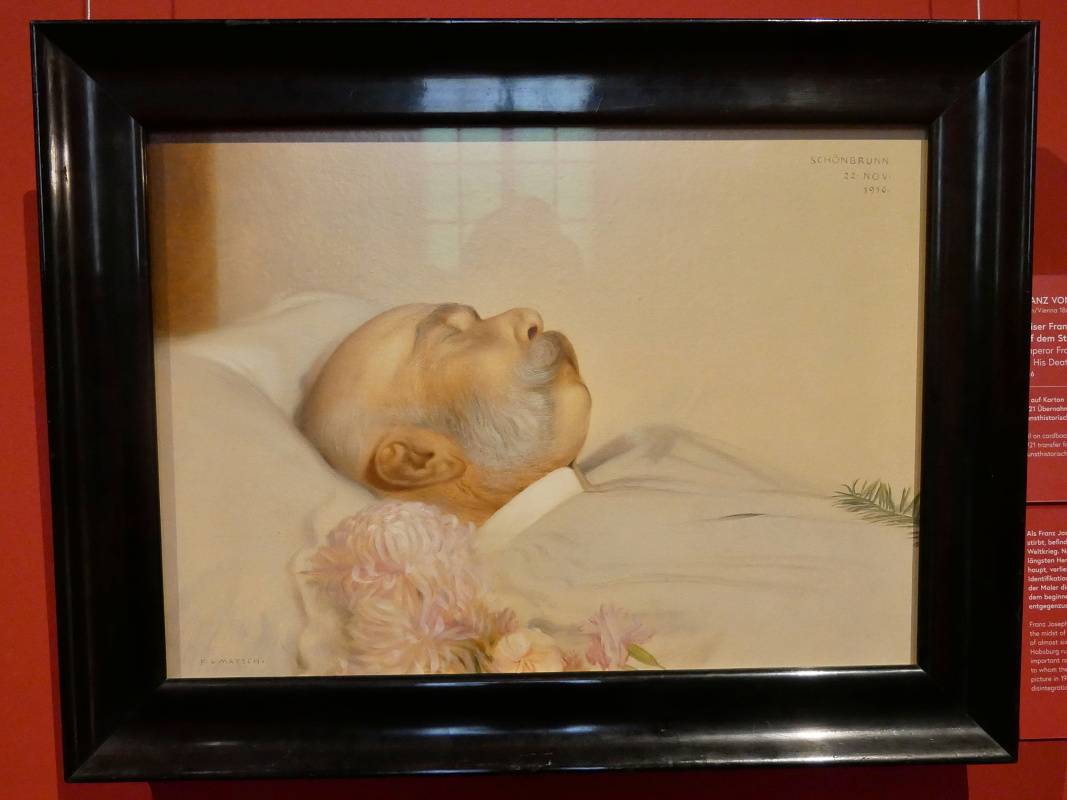 Franz von Matsch - František Jozef I. na smrteľnej posteli, 1916