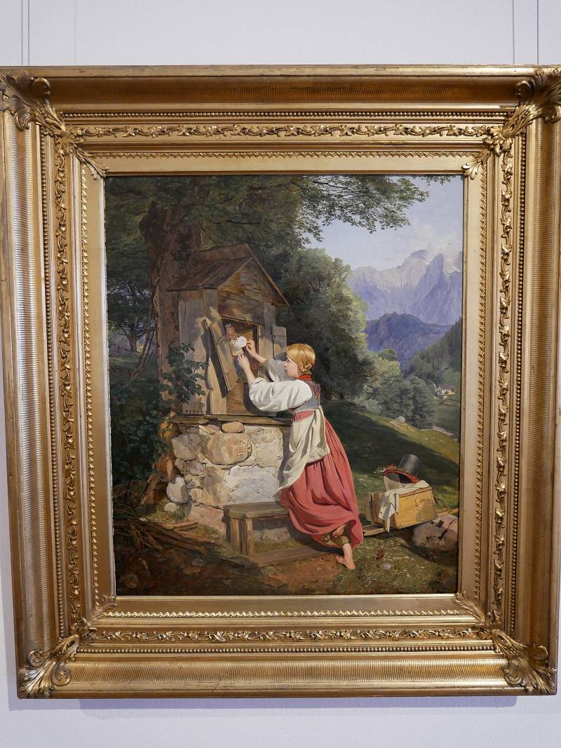 Ferdinand Georg Waldmüller - Dievča oslavujúce Matku Božiu ružou, 1836