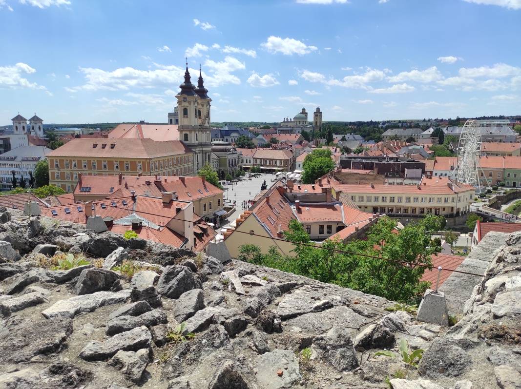 Egerský hrad - výhľady z Dobó bastiony na Eger