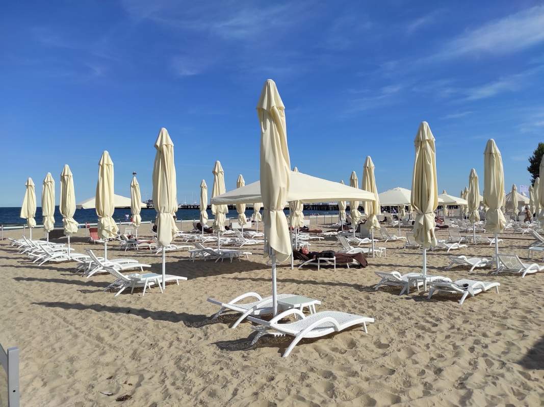 Sopot - pláž pred Grand Hotelom