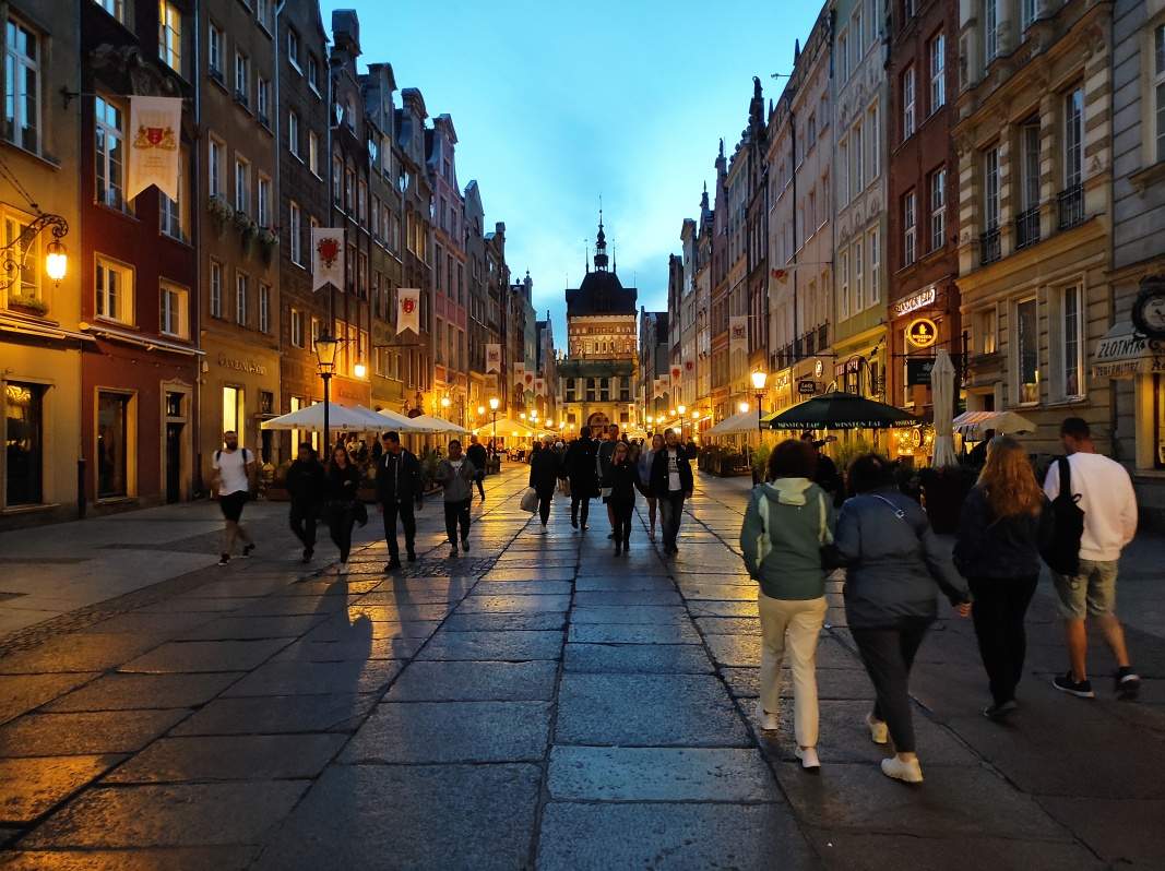 Nočný Gdaňsk - Zlatá brána