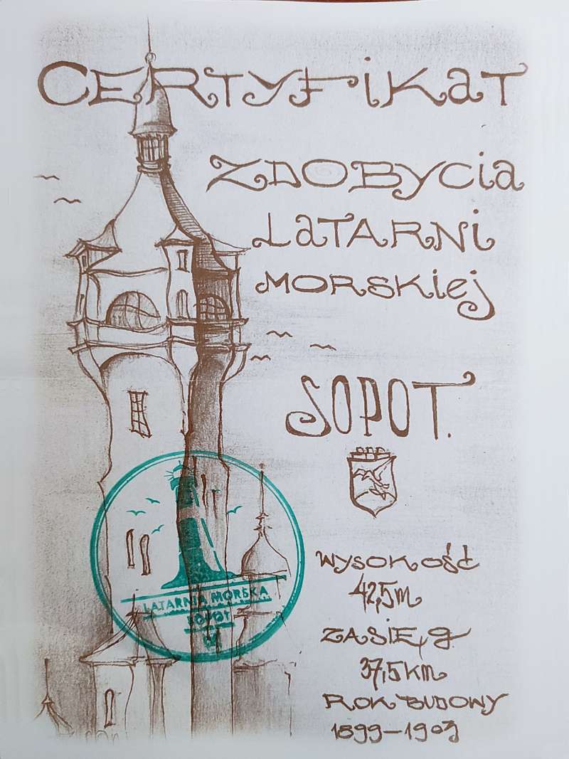 Sopot - certifikát z majáku