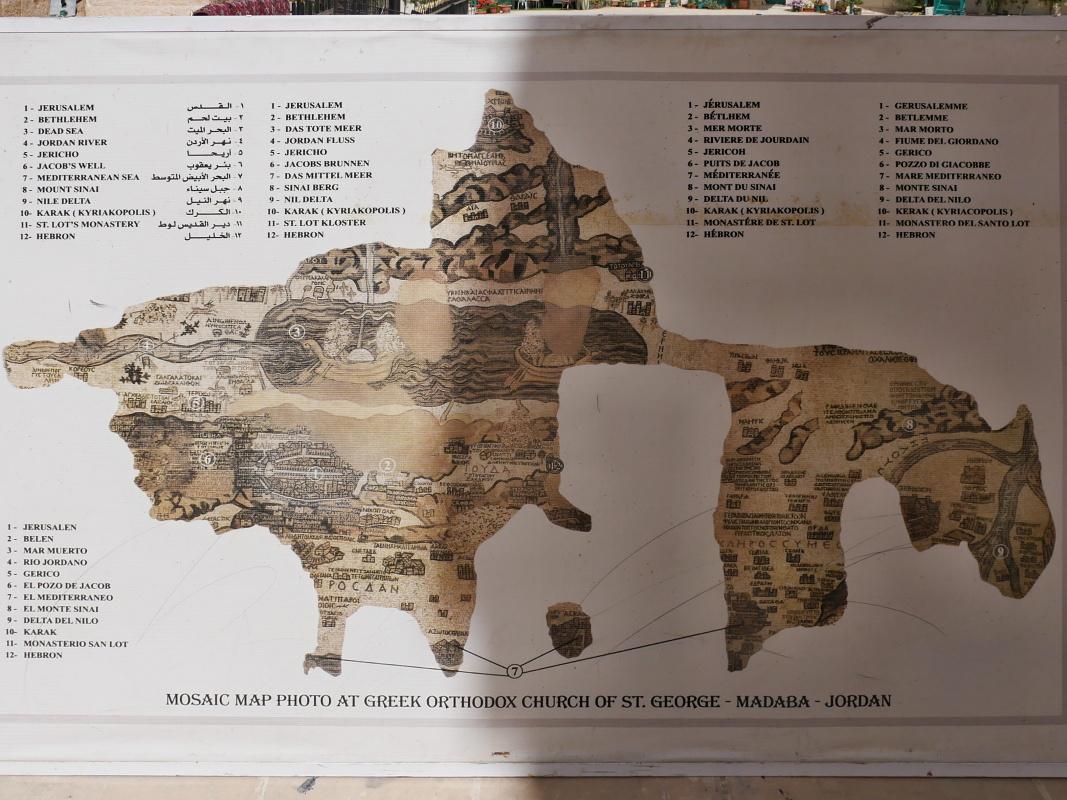 Madaba - mapa Svätej zeme