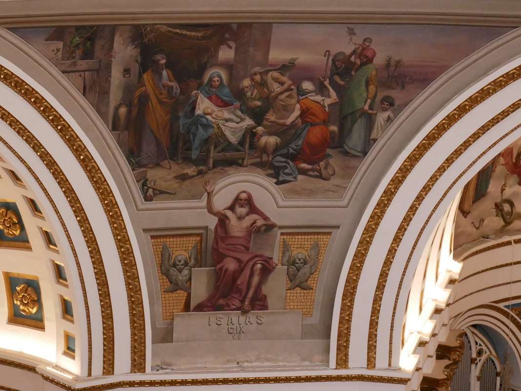 Rotunda v Moste - nástenná maľba pri hlavnom oltári