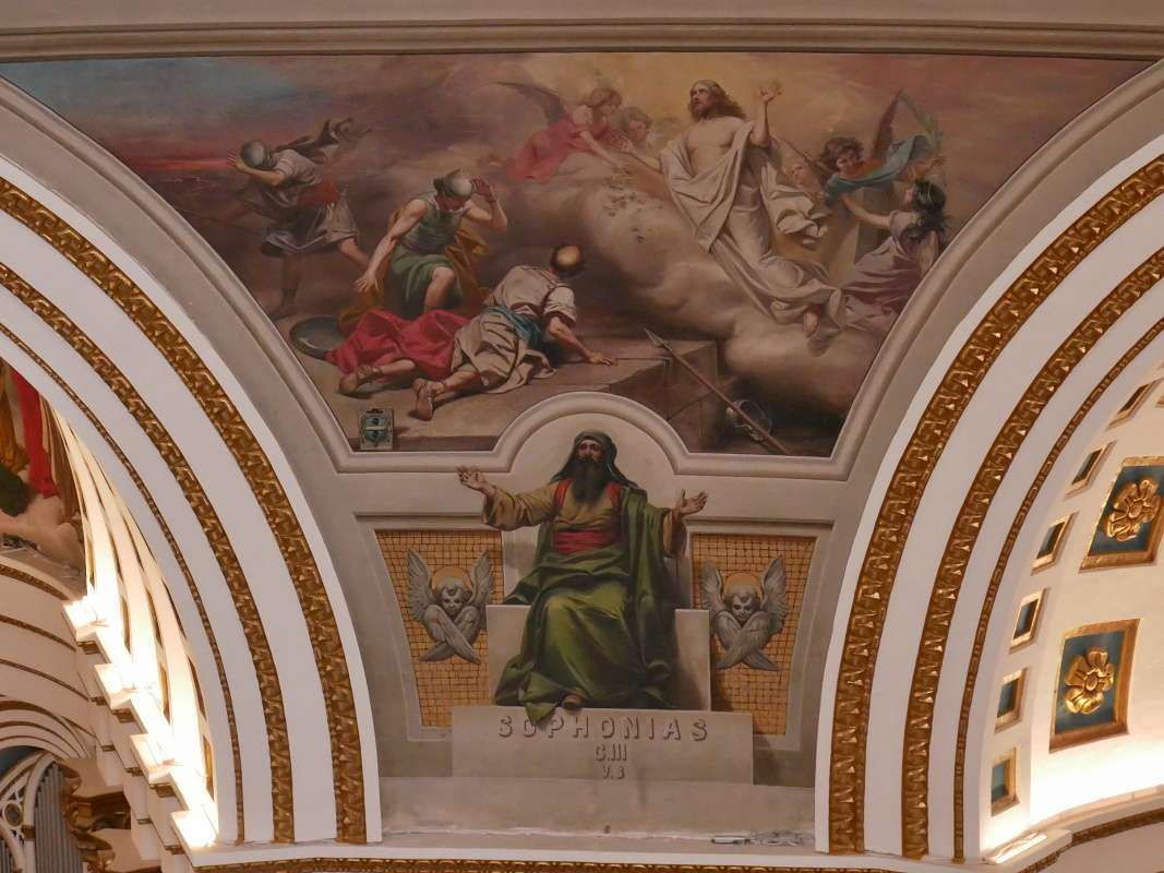 Rotunda v Moste - nástenná maľba pri hlavnom oltári
