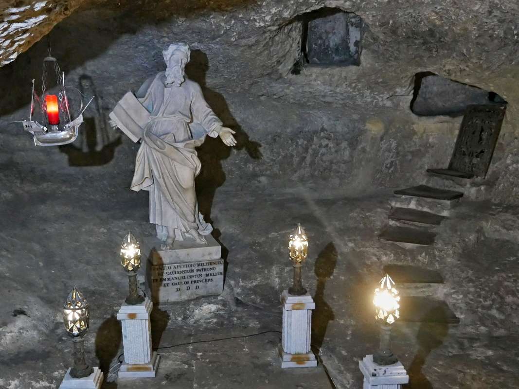 Rabat - Wignacourt Museum, Jaskyňa sv. Pavla - tu žil 3 mesiace v r.60