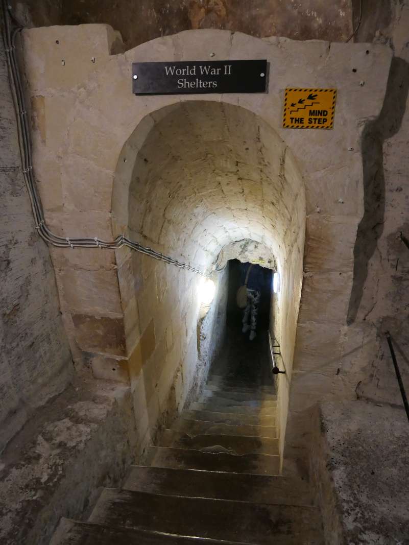 Rabat - Wignacourt Museum, Ideme do úkrytov z II. sv. vojny