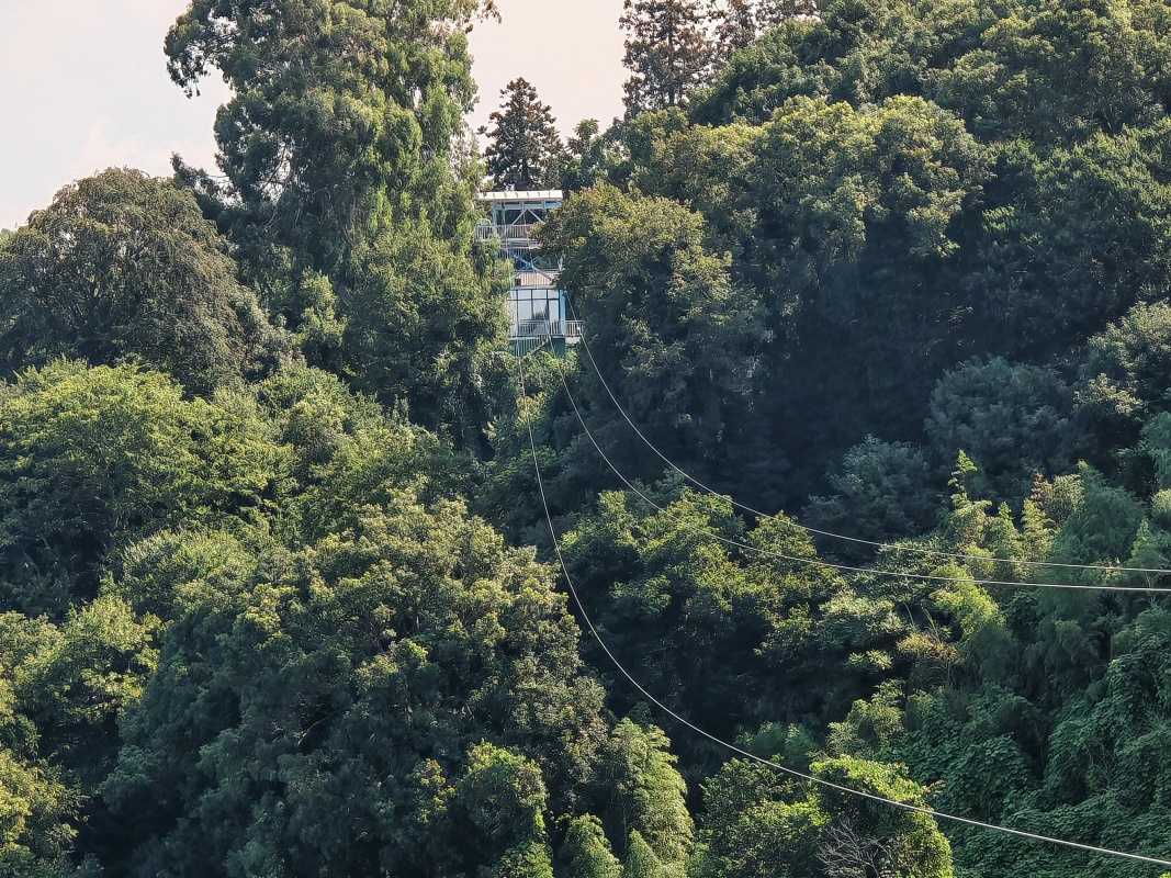 Botanická záhrada, štart zipline v diaľke