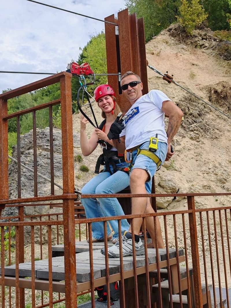 Danka sa pripracuje na zipline