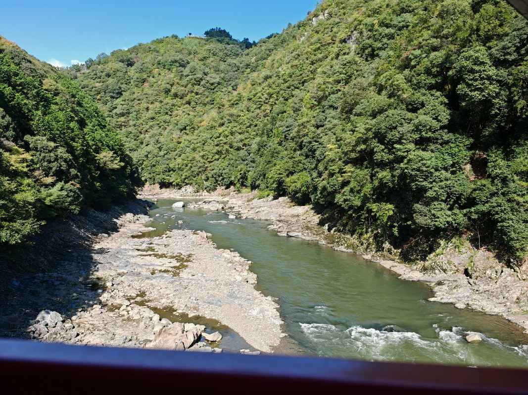 Sagano romantická jazda údolím rieky Hozu
