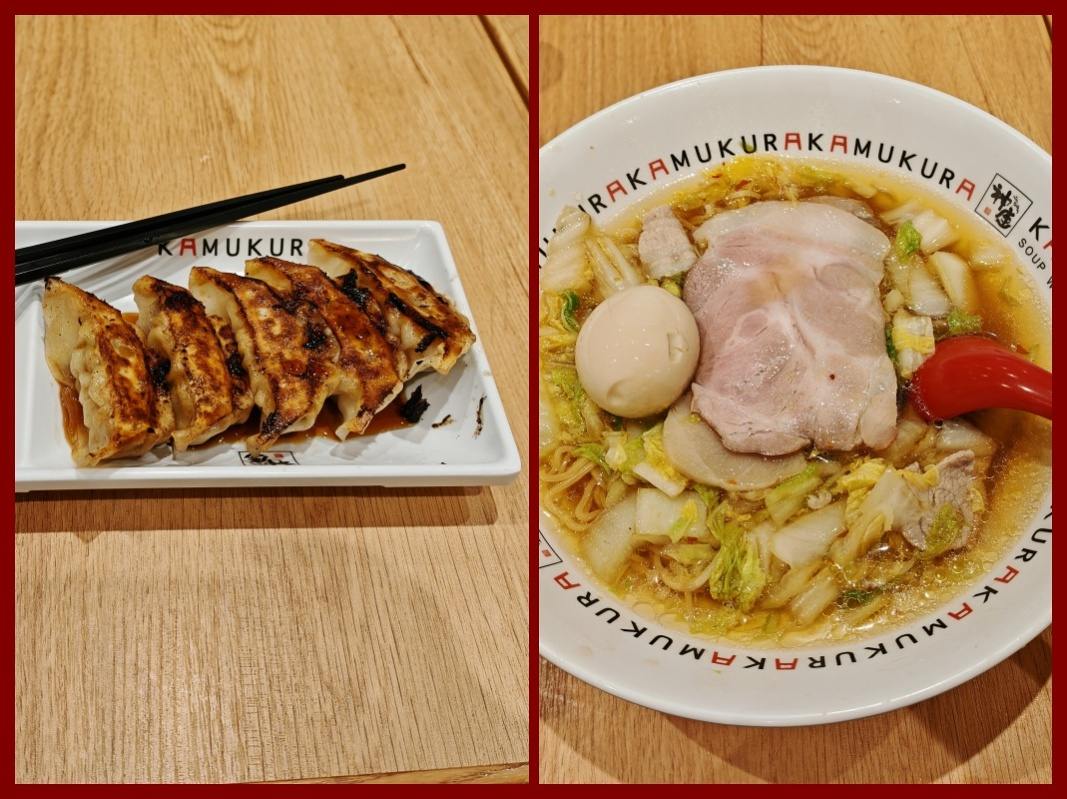 Večera - gjozo a ramen