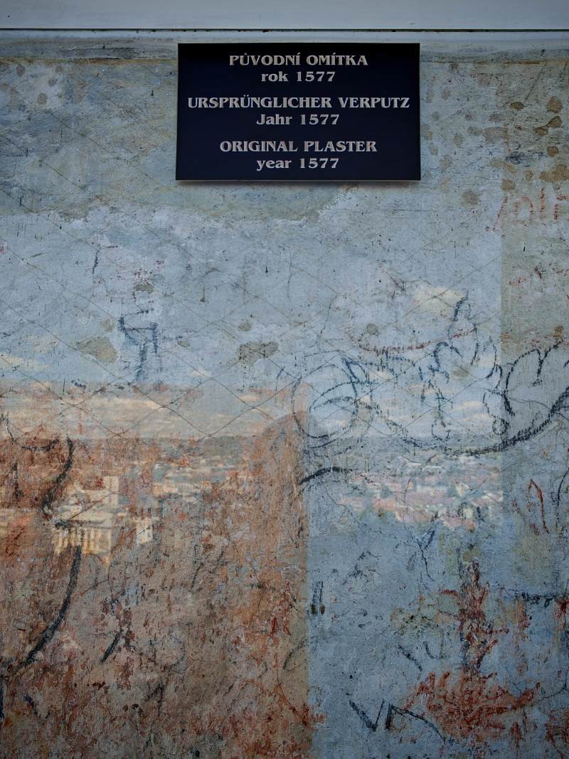 České Budějovice, Čierna veža, pôvodná omietka