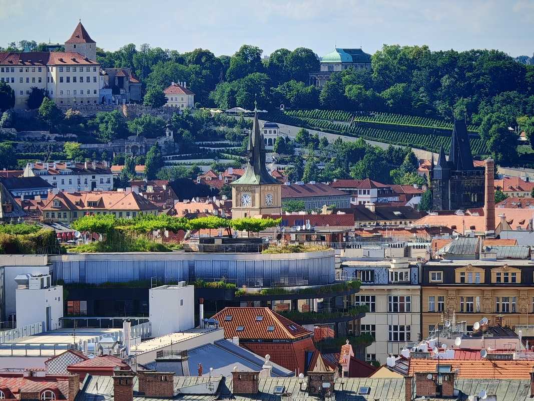 Veža Novomestskej radnice, záhrady pod Pražským hradom