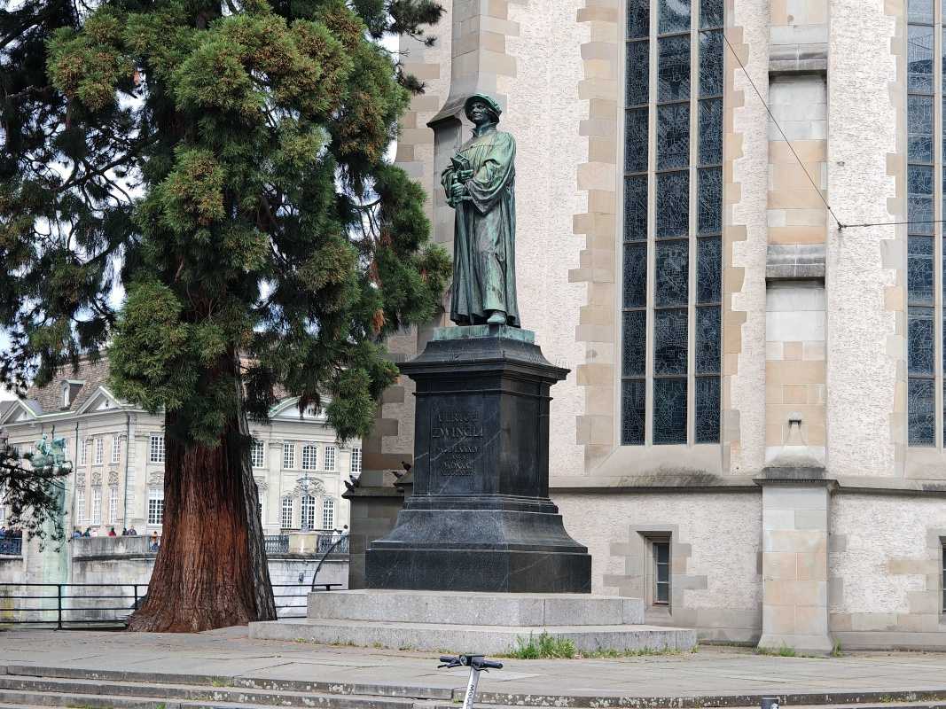 Socha Ulricha Zwingliho, reformátora cirkvi
