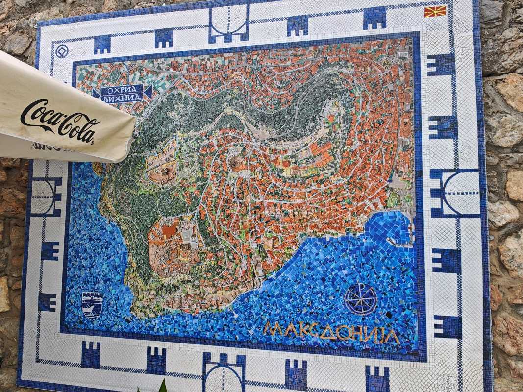 Mozaiková mapa Ohridu pri Dolnej bráne