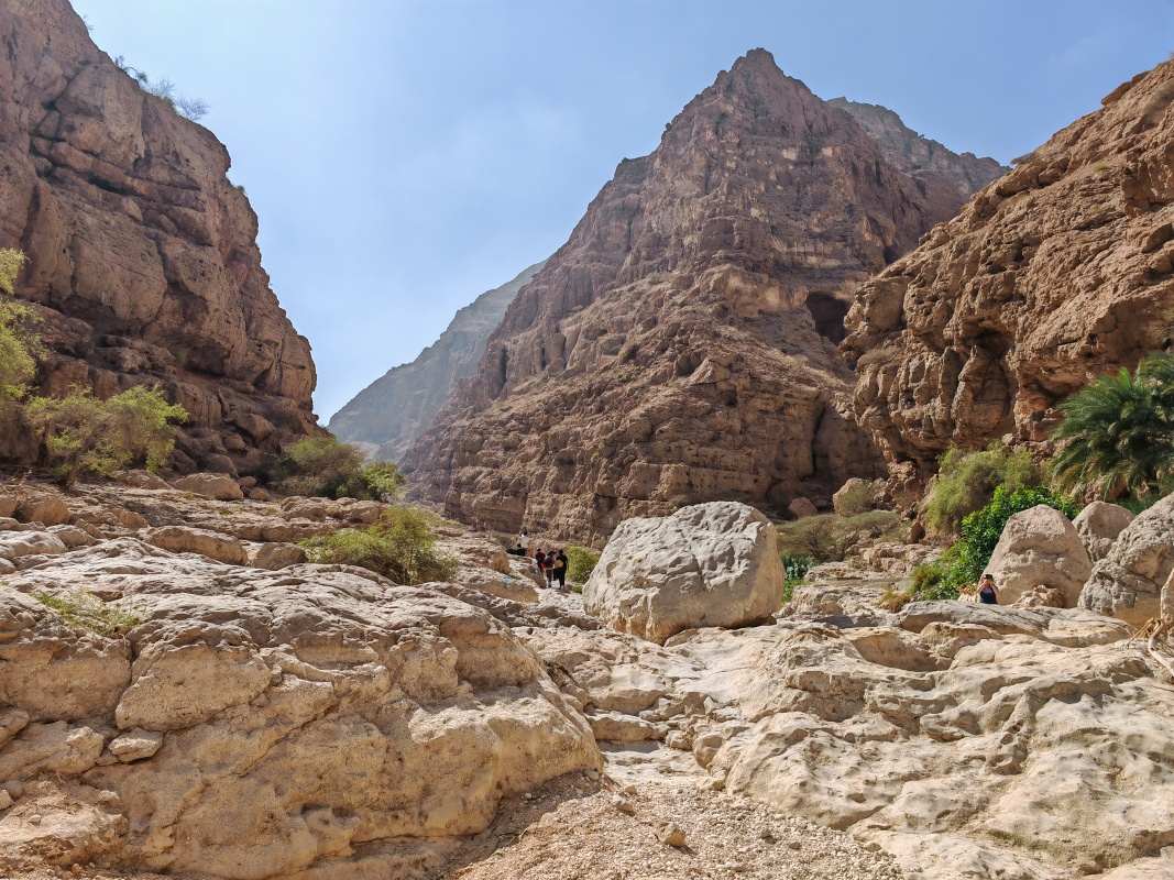 13:15, Wadi Shab, už máme dosť a chceme sa vrátiť
